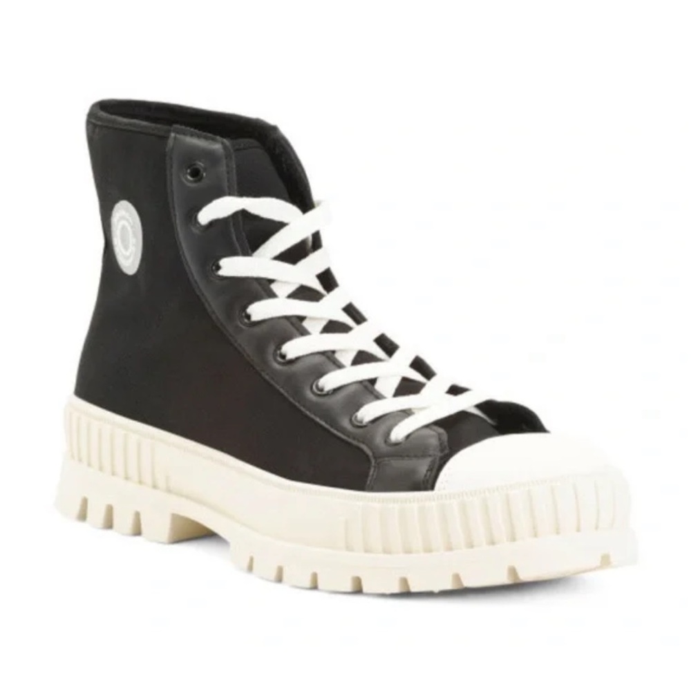French Connection Black and White High-Top Sneakers